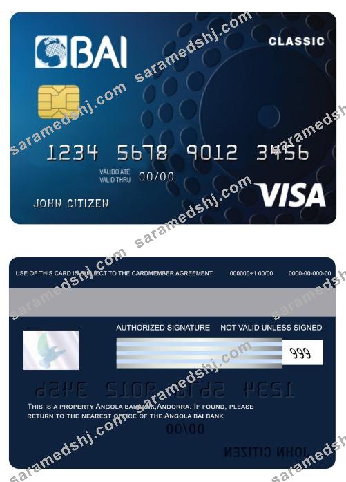 Angola Bai bank classic credit visa card